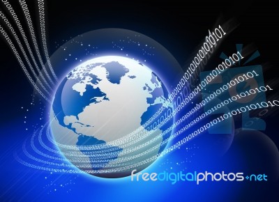 Abstract Tech Background With Globe Stock Image
