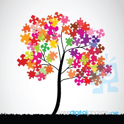 Abstract Tree Jigsaw Stock Image