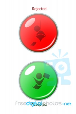 Accepted And Rejected Button Stock Image