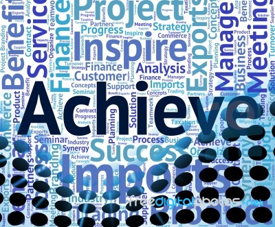 Achieve Word Means Winner Wordcloud And Achievement Stock Image