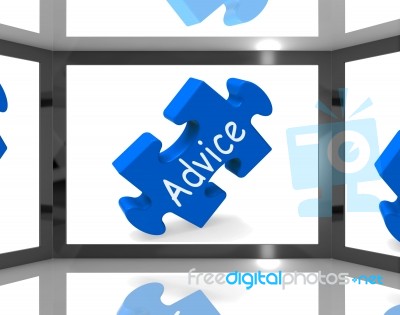 Advice On Screen Showing Advisory Tv Shows Stock Image