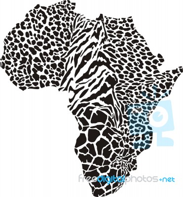 Africa In A Animal  Camouflage Stock Image