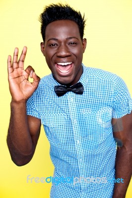 african guy showing okay gesture stock photo royalty free image id