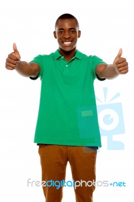 African Guy Showing Thumbs Up Stock Photo