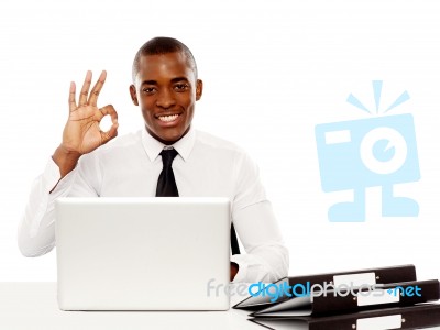 African Male Showing Ok Sign Stock Photo