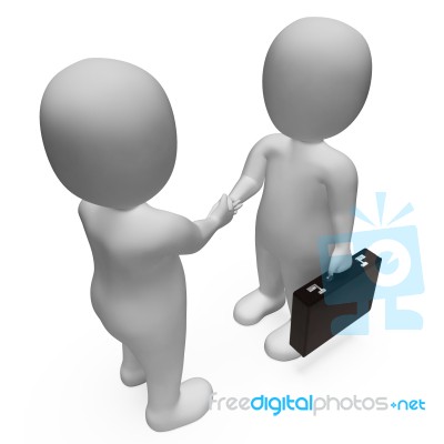 Agreement Businessmen Indicates Shake Hands And Bonding 3d Rende… Stock Image