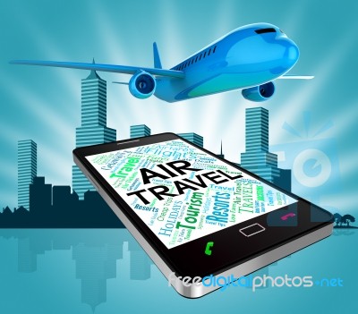 Air Travel Shows Commercial Airlines And Aircraft 3d Rendering Stock Image