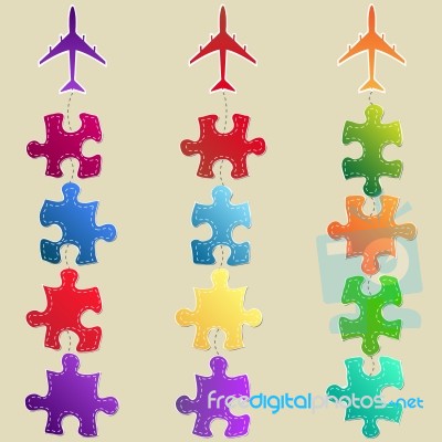 Aircraft With Jigsaw Stock Image