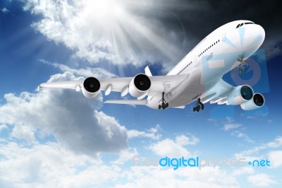 Airplane Flying Stock Image