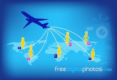 Airplane Travel Around The World Stock Image