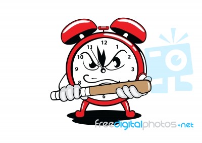 Alarm Clock Angry Stock Image