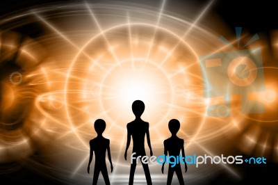 Alien Will Invasion Part 2,release The  Black Light Stock Image