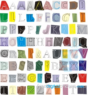 Alphabet Cut Out Of Paper Stock Image