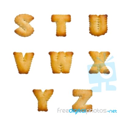 Alphabet Made Of Biscuits Stock Photo