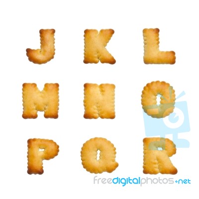 Alphabet Made Of Biscuits Stock Photo