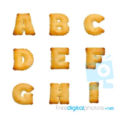 Alphabet Made Of Biscuits Stock Photo