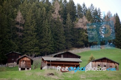 Alpine Cottages Stock Photo