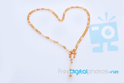 Amber Necklace Stock Photo
