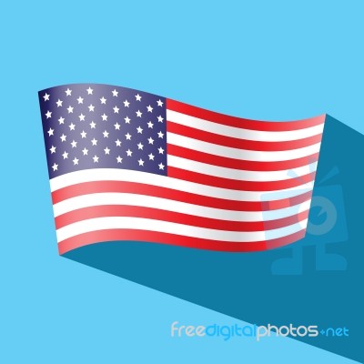 America Flag  Icon Stock Image