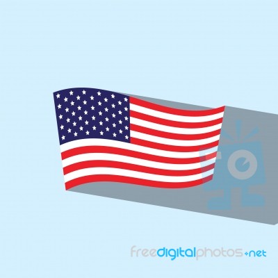 American Flag Flat Icon   Illustration  Stock Image