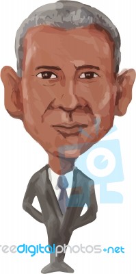 American President Barack Obama Caricature Stock Image