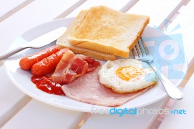 American Style Breakfast Stock Photo