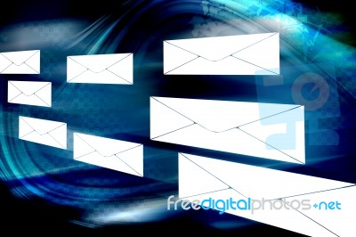 An Image Of Some Flying Envelopes Stock Image