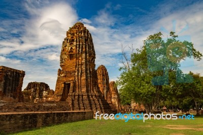 Ancient Buddhist Temple In Ayutthaya, Thailand Stock Photo