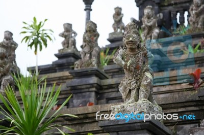 Ancient God Stone Statue In Besakih Temple, A Listed To-be World… Stock Photo