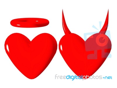 Angel And Devil Heart Stock Image