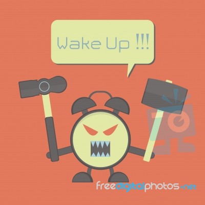 Angry Alarm Clock Stock Image