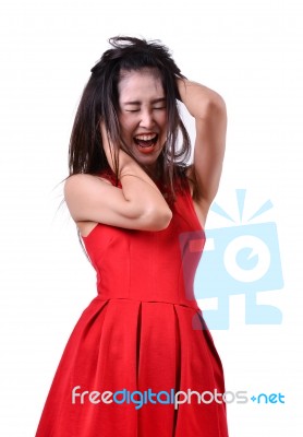 Angry Pretty Women Stock Photo