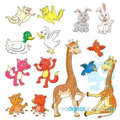 Animal Cartoon Set Stock Image