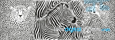 Animals Background - Pattern With Zebra And Cheetahs Motif Stock Image