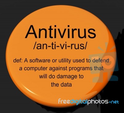 Antivirus Definition Button Stock Image