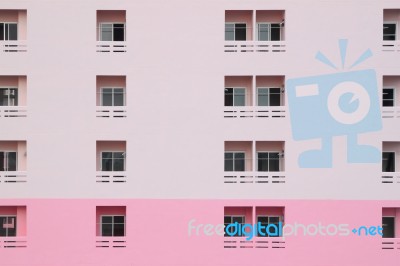 Apartment Windows Row Of Building Stock Photo