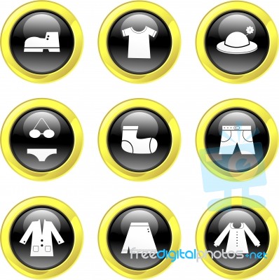 Apparel Icon Set Stock Image