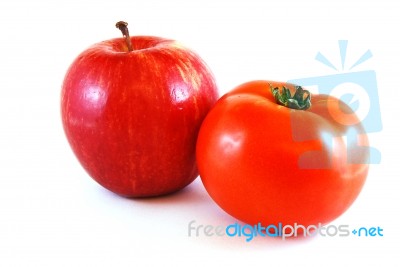 Apple And Tomato Stock Photo