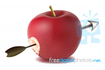 Apple With Arrow Stock Image
