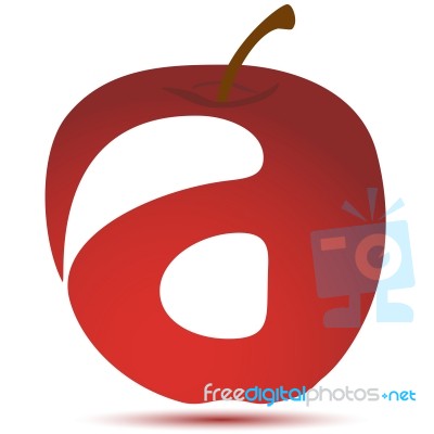 Apple With Text Stock Image