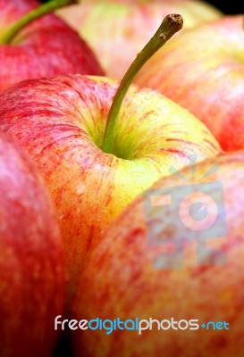 Apples With Water Droplets Stock Photo