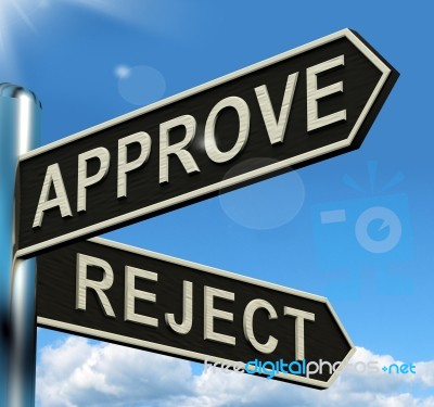 Approve Or Reject Signpost Stock Image
