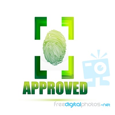 Approved Sign With Thumb Stock Image