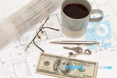 Architectural Project Planning Stock Photo