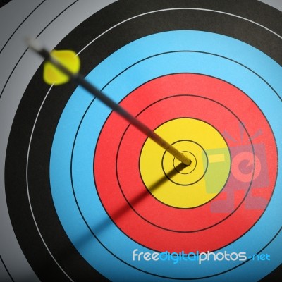 Arrow Hit Goal Ring Stock Photo Arrow Hit Goal Ring Stock Photo