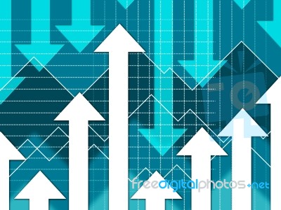 Arrows Spikes Background Means Graph Visual And Information
 Stock Image