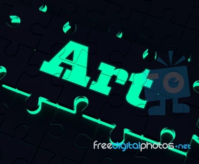 Art Puzzle Shows Creative Arts Artistic Artist And Artwork Stock Image