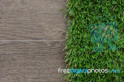 Artificial Grass And <br />\rtile Background Stock Photo