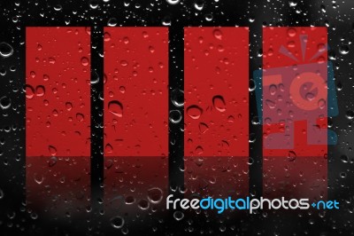Artwork Red Label On Rain Drop Background Stock Image