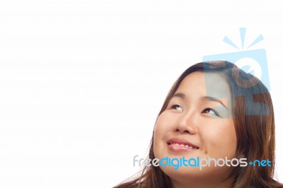 Asian Girl Isolated On White Background Stock Photo